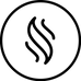 custom icon that's a black circle and inside is a drawing/graphic representation of steam to represent an aroma