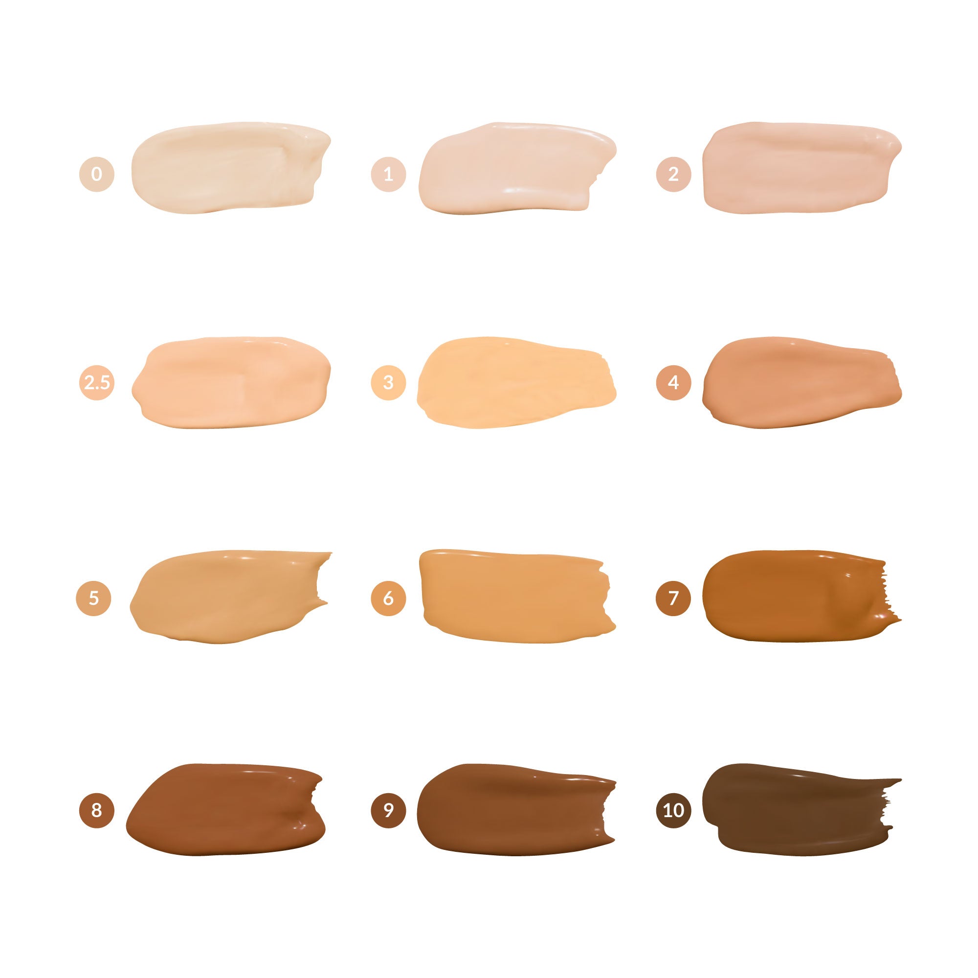 withSimplicity Liquid Foundation Swatches