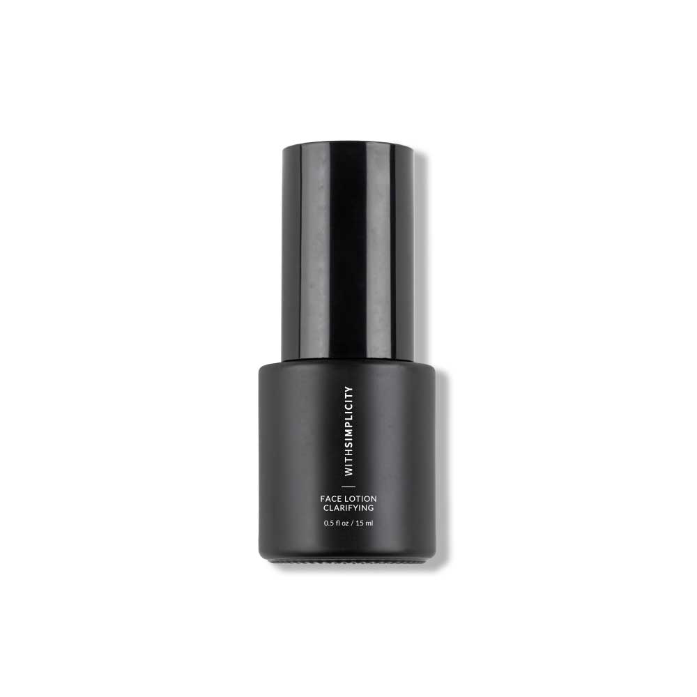 withSimplicity Travel Size Face Lotion Clarifying bottle on white background