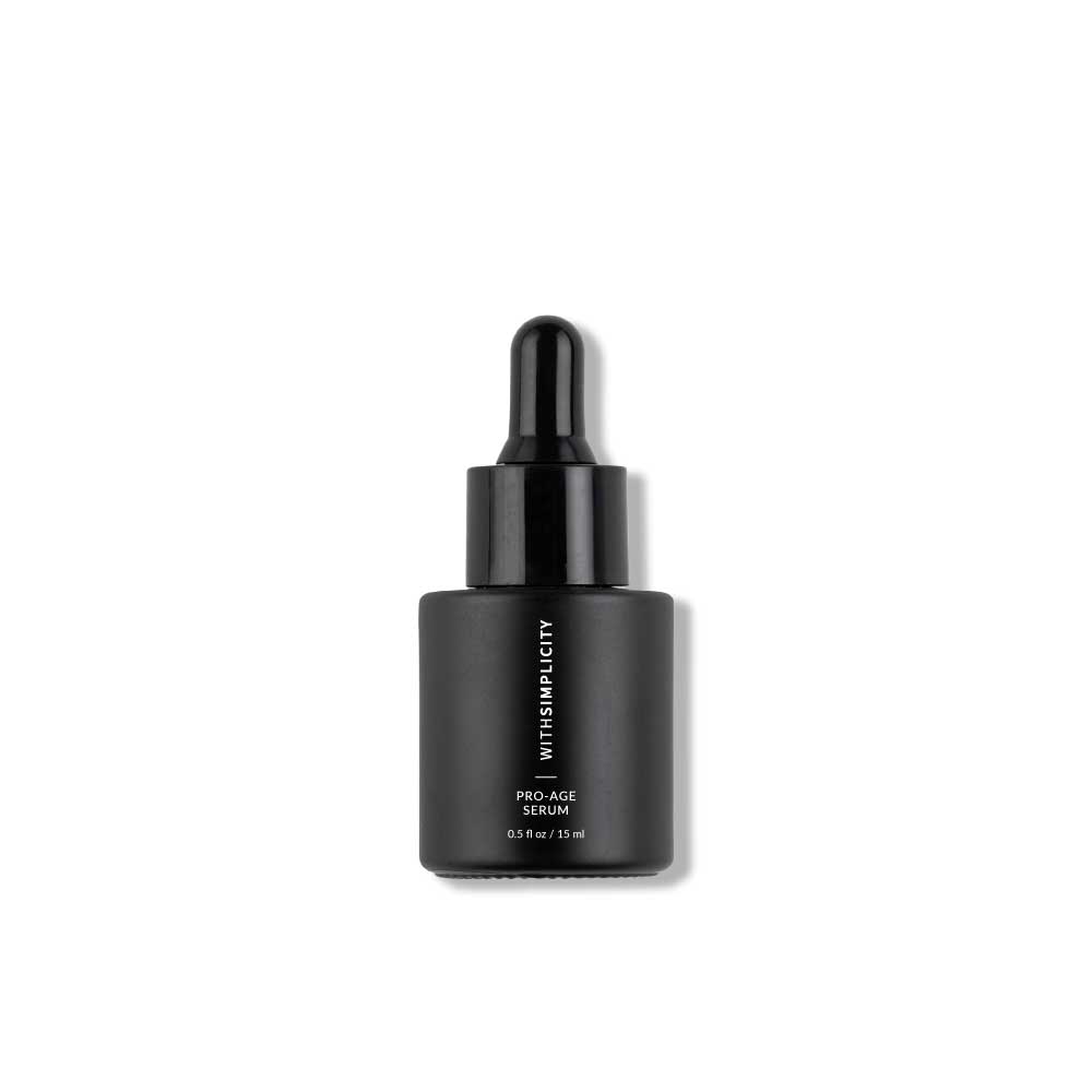 withSimplicity Travel Size Pro-Age pro age serum bottle on white background