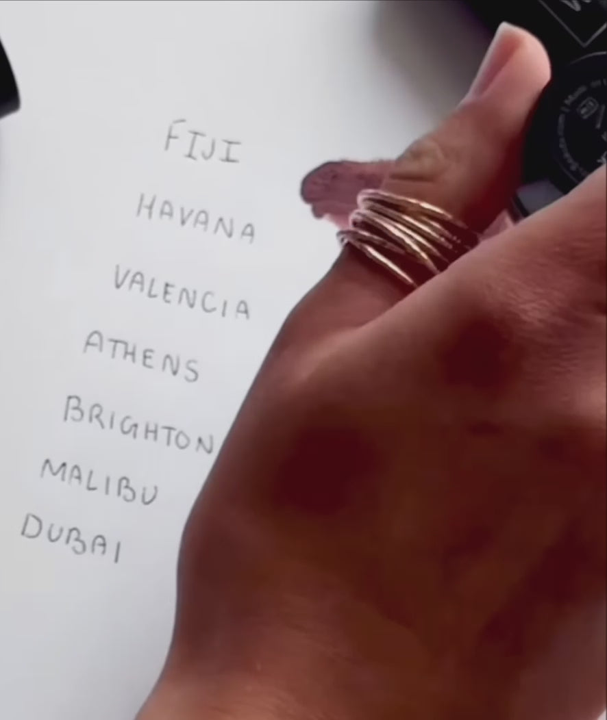 person drawing swatches of withSimplicity Tri-Stick colors next to names on white sheet of paper