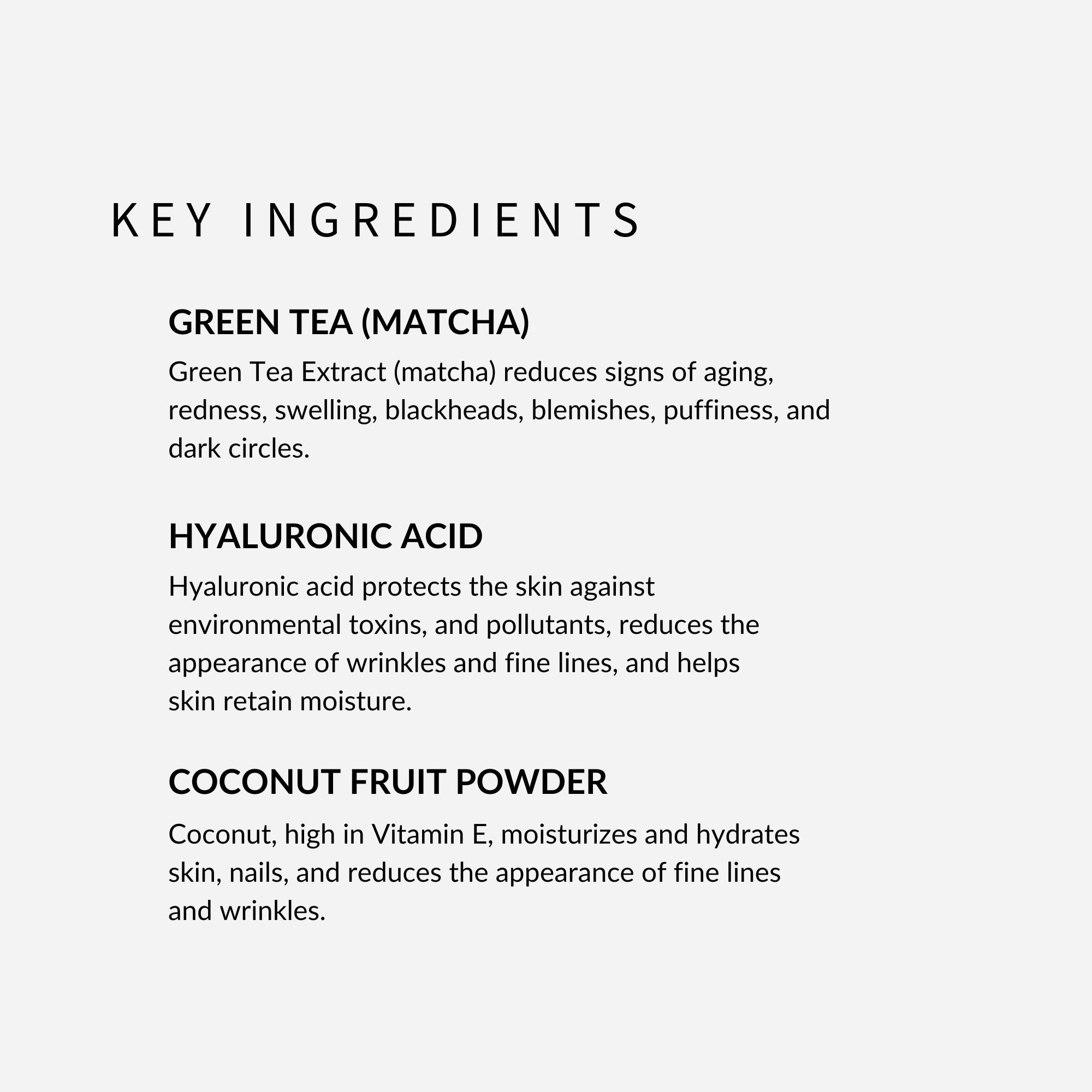 Matcha Mask with hyaluronic acid