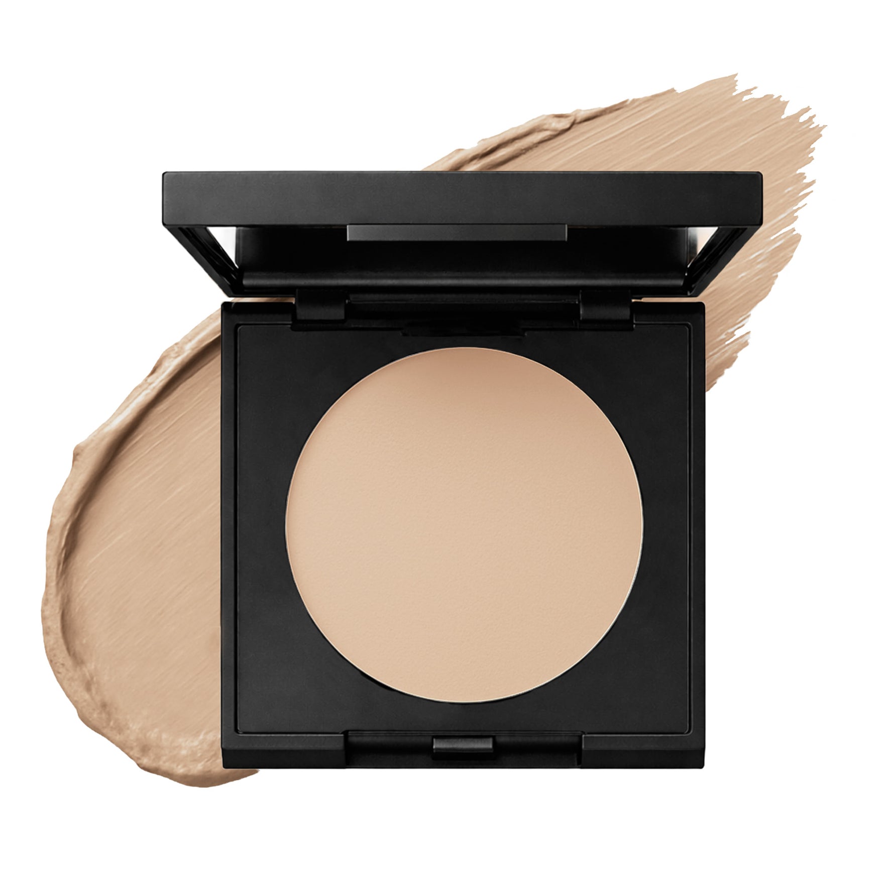 fair neutral natural cream concealer in black square compact