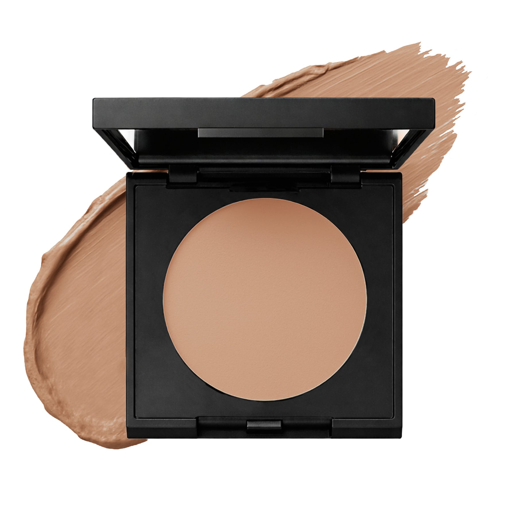golden beige natural cream concealer in black square compact